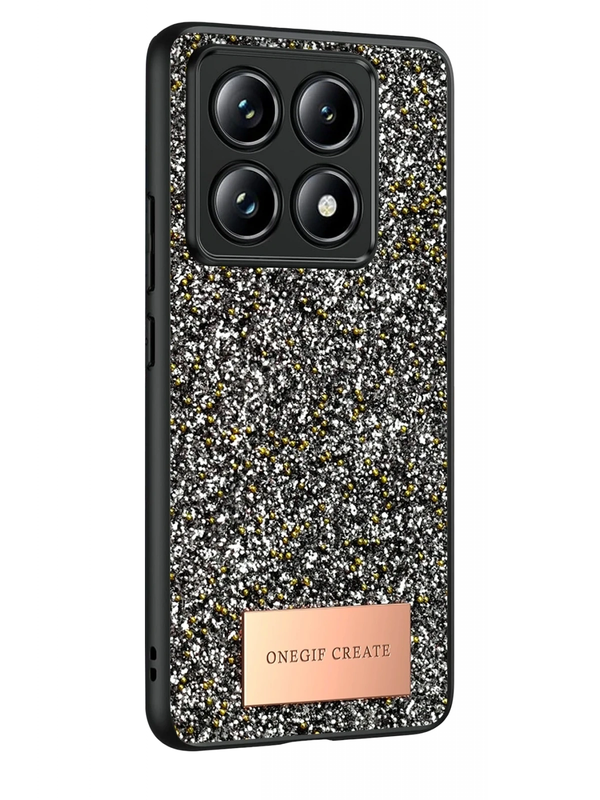 Onegif Xiaomi Mi 14T Pro Bright Simli Kapak - Gümüş