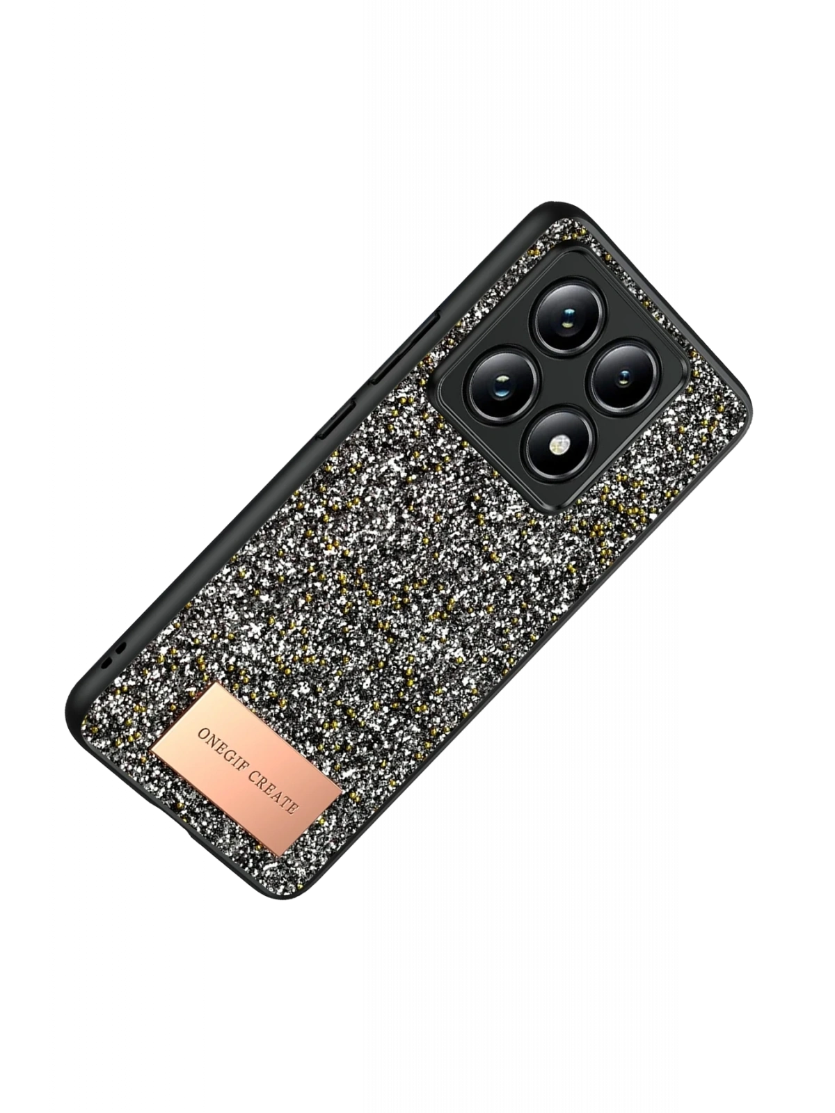 Onegif Xiaomi Mi 14T Pro Bright Simli Kapak - Gümüş