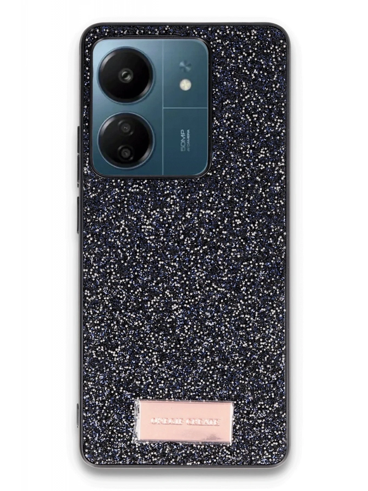 Onegif Xiaomi Redmi 13C Bright Simli Kapak - Siyah