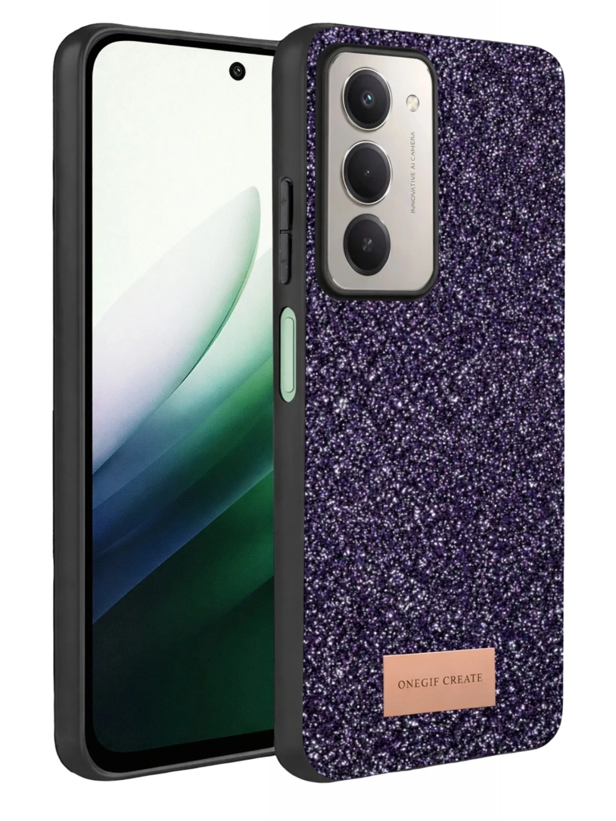 Onegif Xiaomi Redmi 15 4G Bright Simli Kapak - Derin Mor
