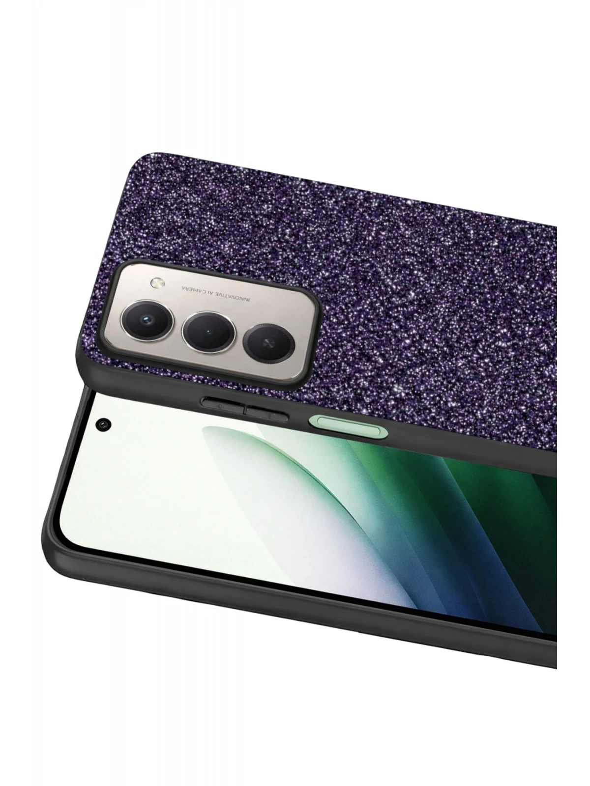 Onegif Xiaomi Redmi 15 4G Bright Simli Kapak - Derin Mor