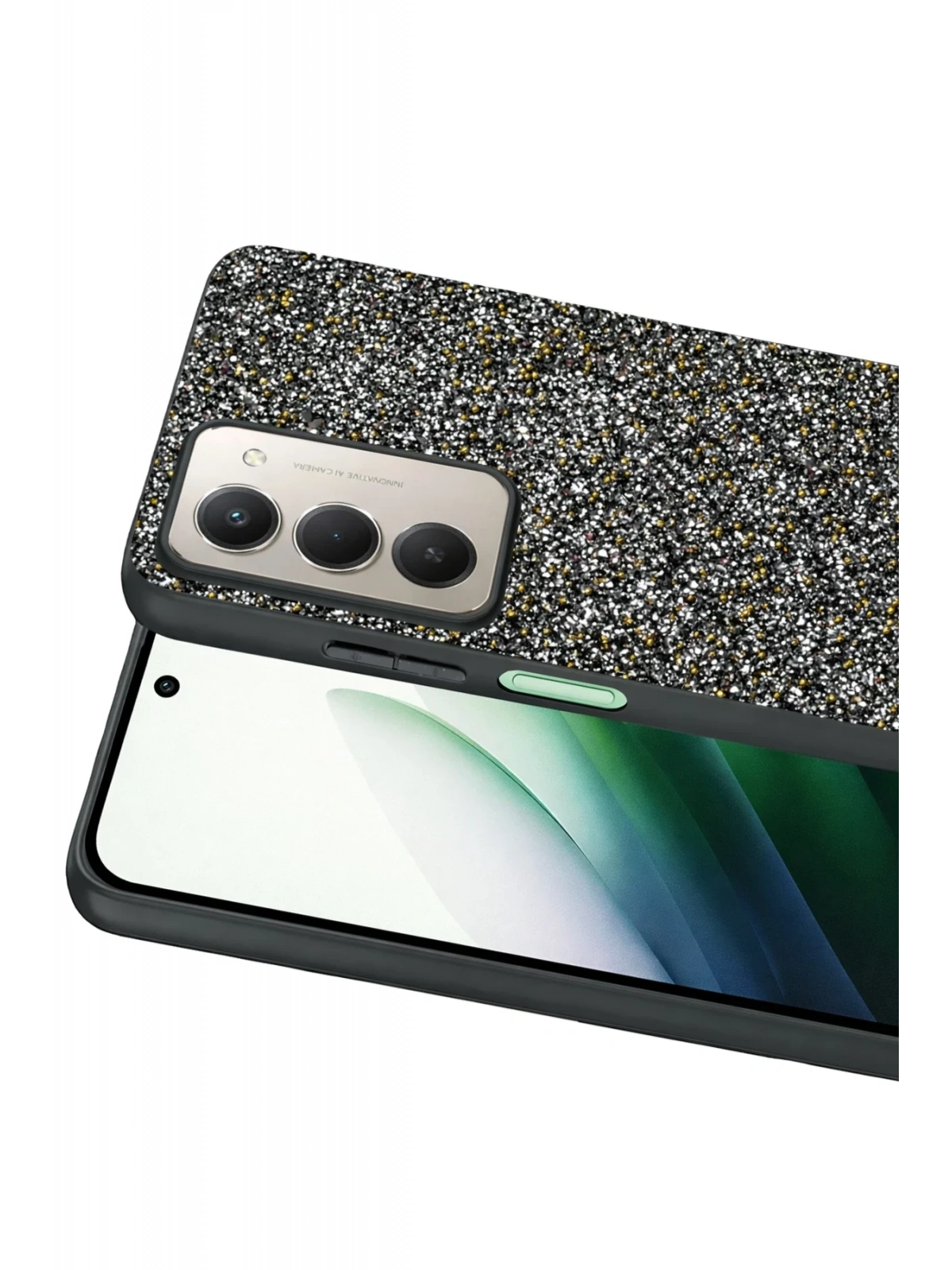 Onegif Xiaomi Redmi 15 4G Bright Simli Kapak - Gold