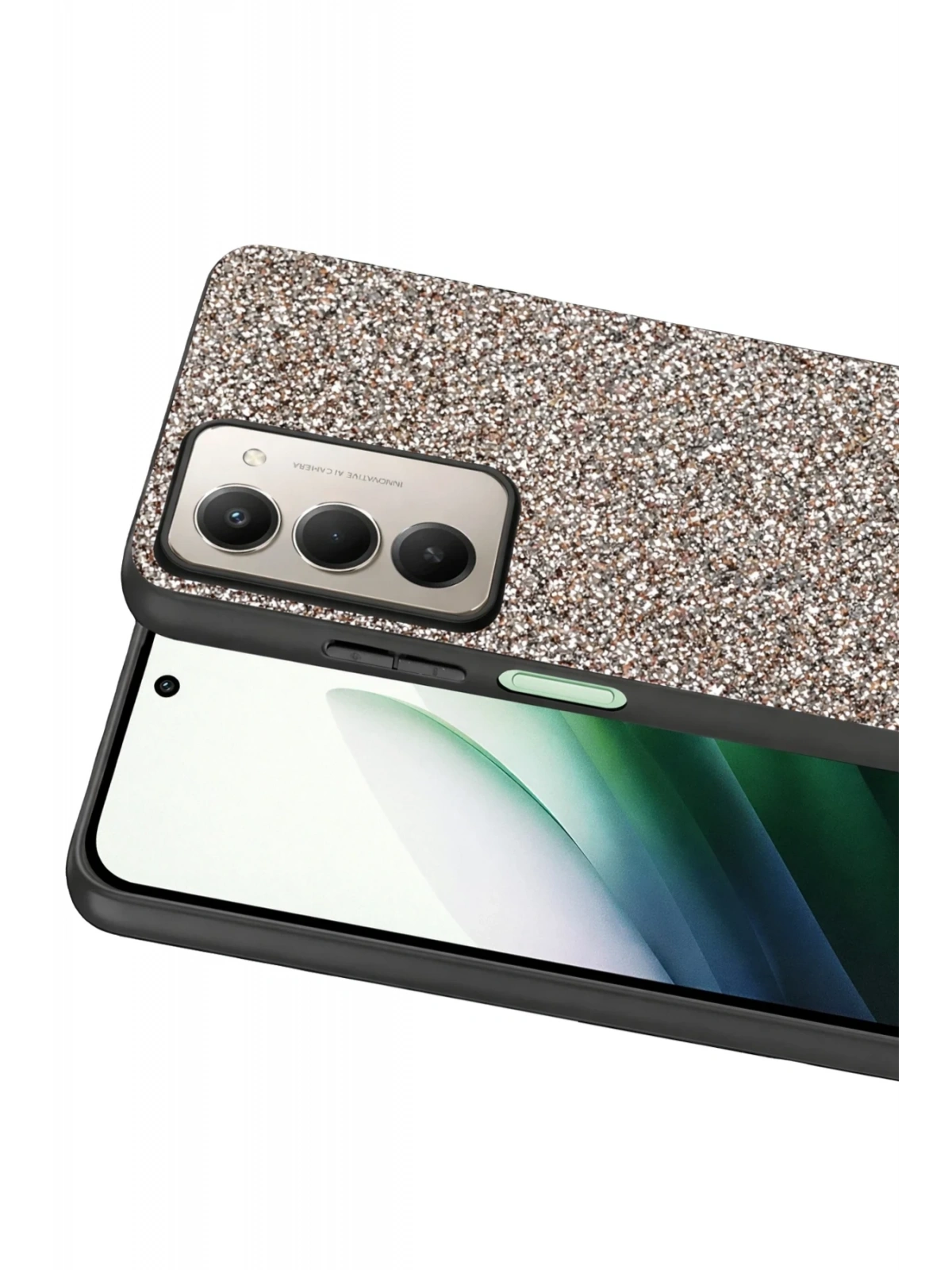 Onegif Xiaomi Redmi 15 4G Bright Simli Kapak - Gümüş