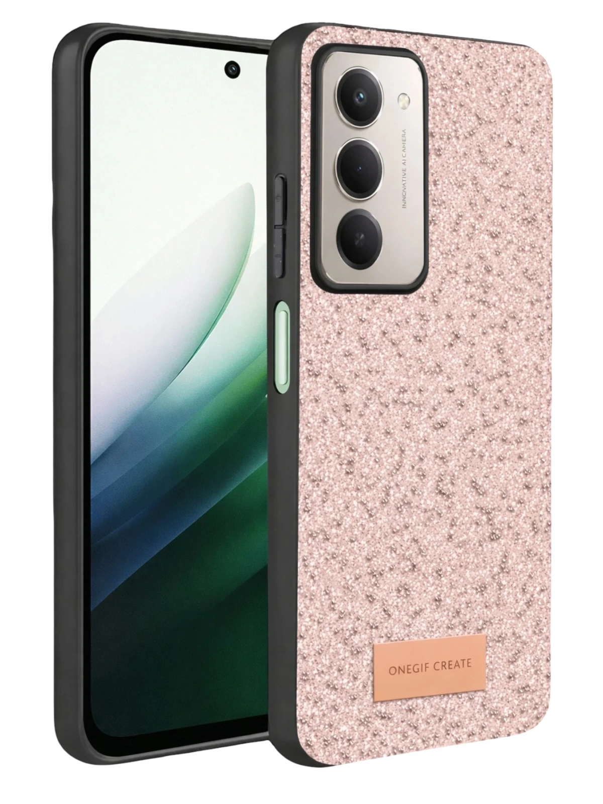 Onegif Xiaomi Redmi 15 4G Bright Simli Kapak - Pembe