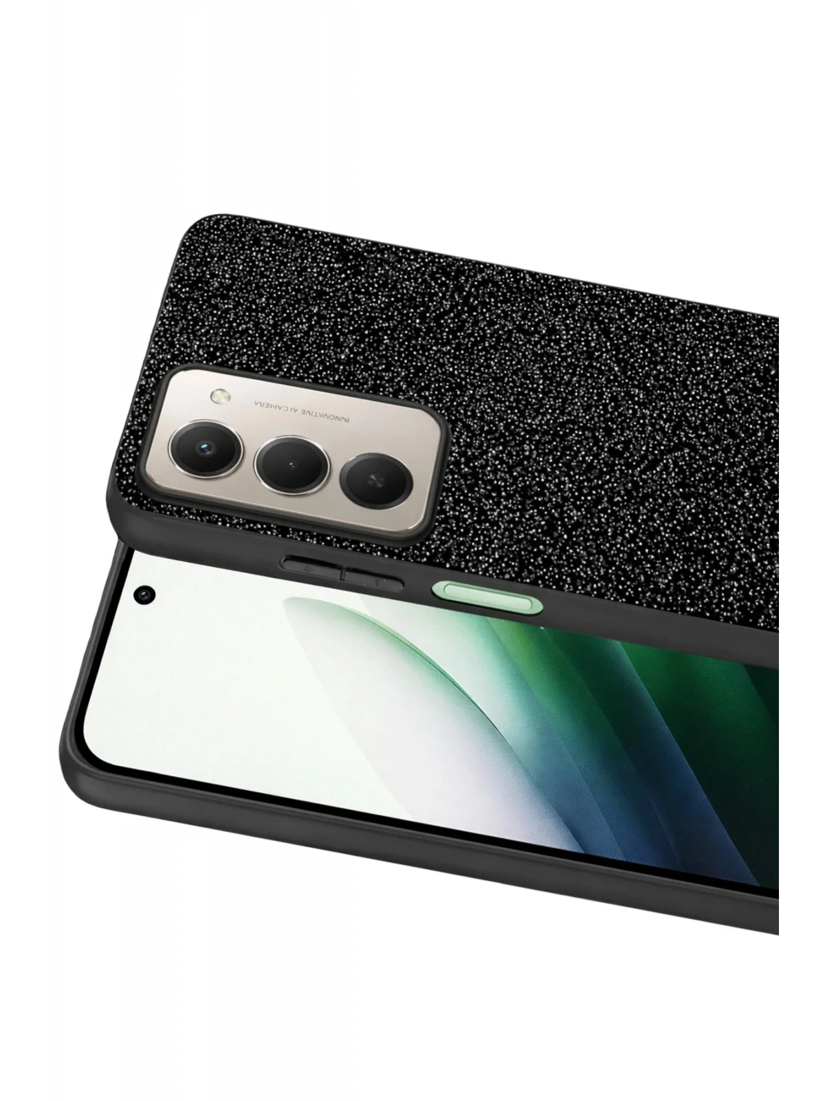 Onegif Xiaomi Redmi 15 4G Bright Simli Kapak - Siyah