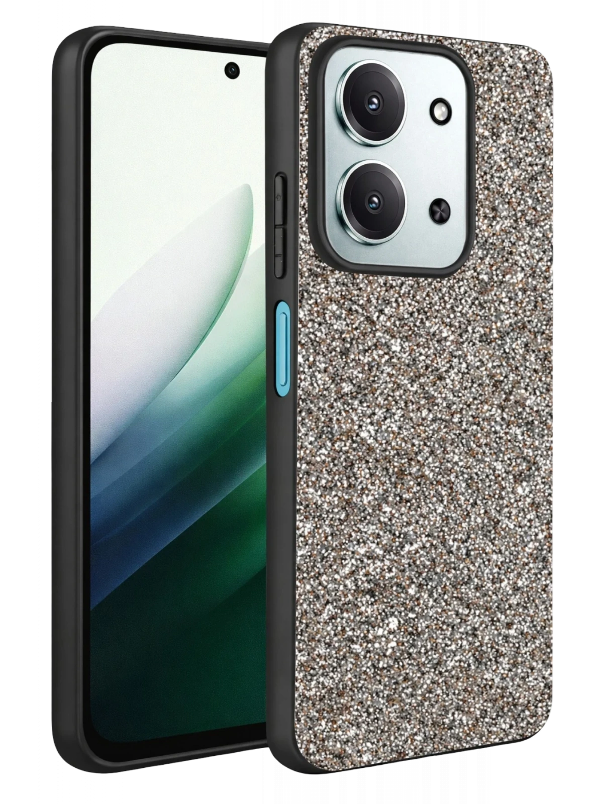 Onegif Xiaomi Redmi 15C 4G Bright Simli Kapak - Gümüş