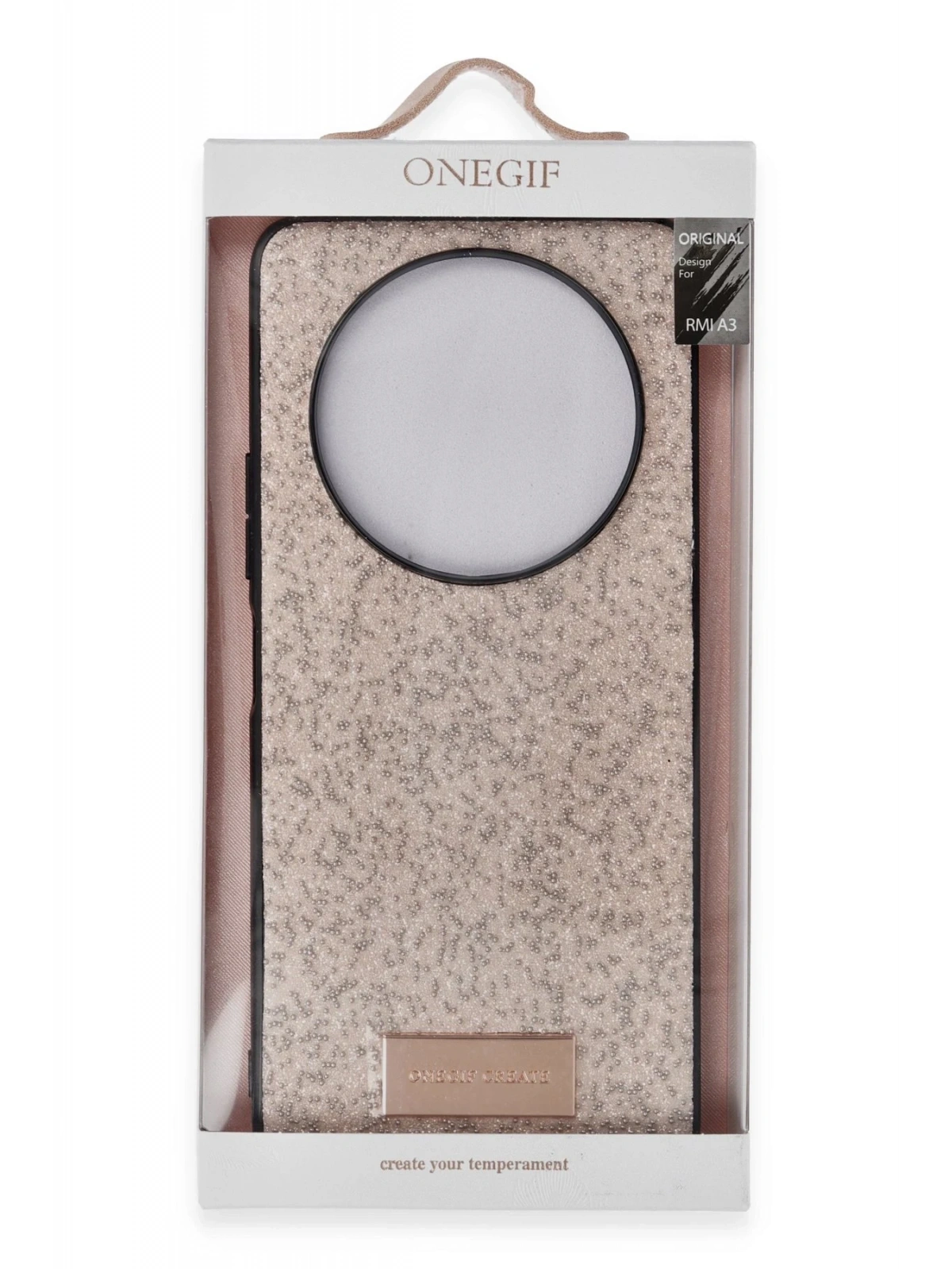 Onegif Xiaomi Redmi A3 4G Bright Simli Kapak - Gold