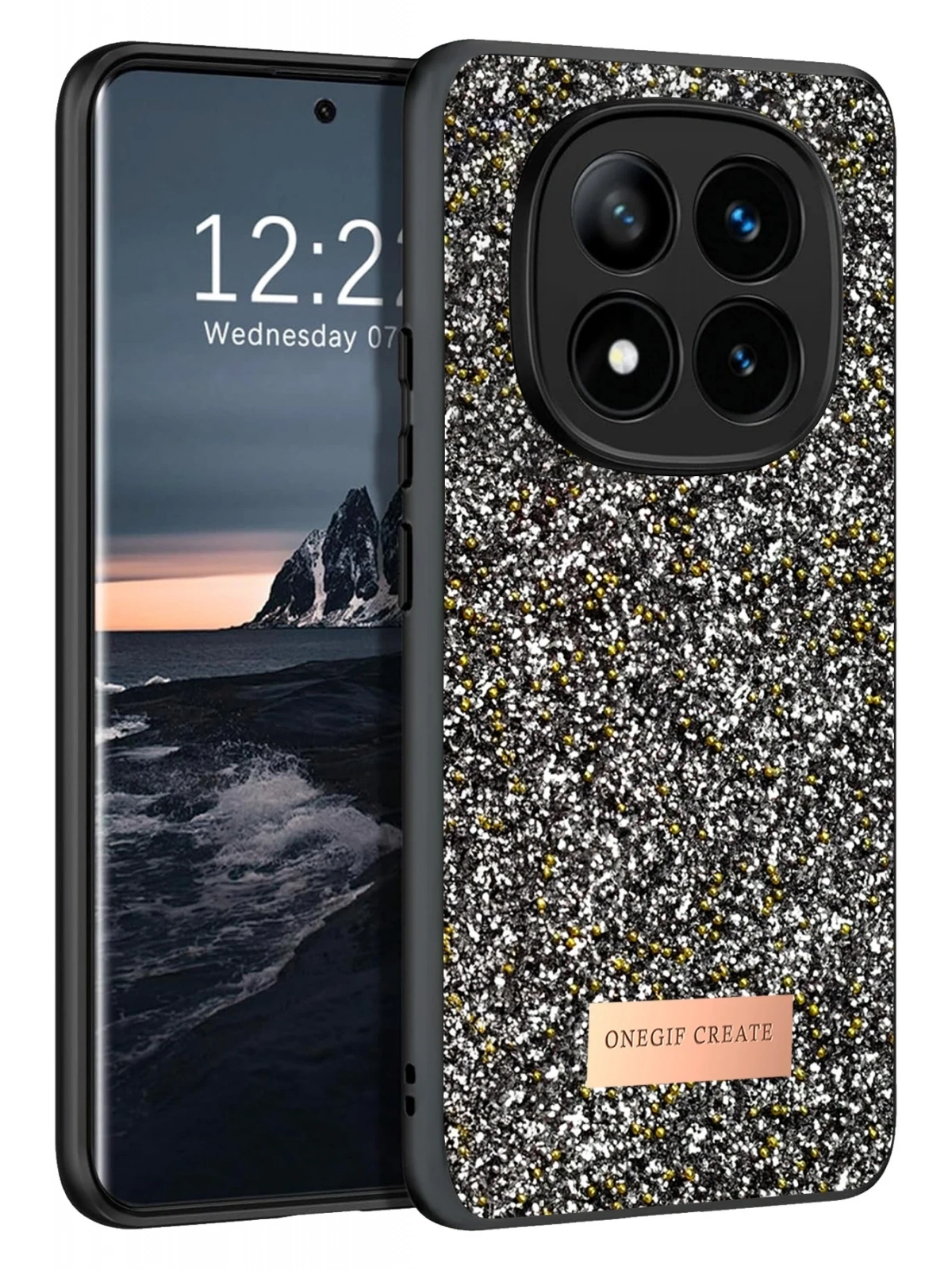 Onegif Xiaomi Redmi Note 14 Pro 4G Bright Simli Kapak - Gümüş