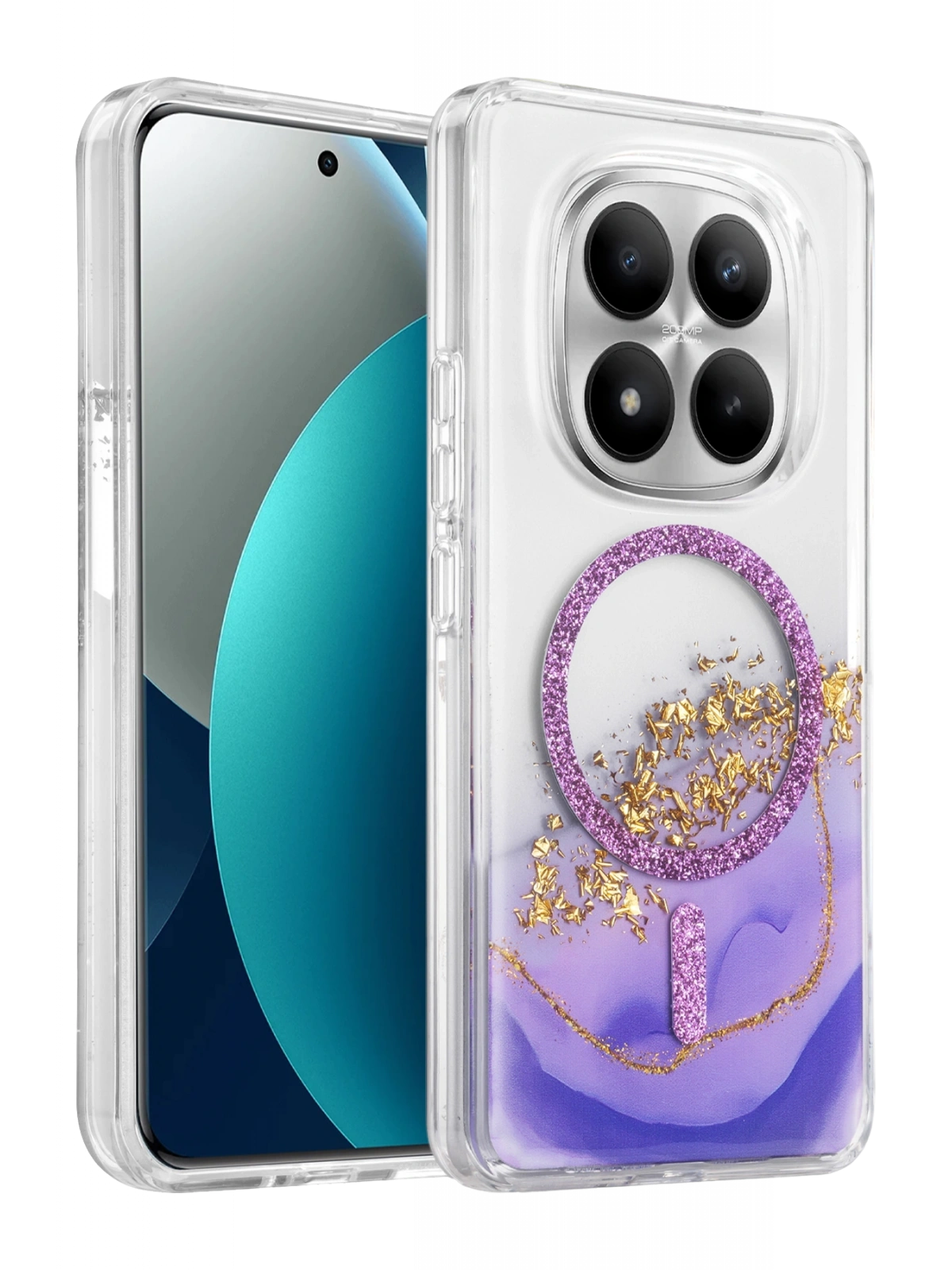 Onegif Xiaomi Redmi Note 15 Pro 4G Lotus Simli Magsafe Kapak - Mor