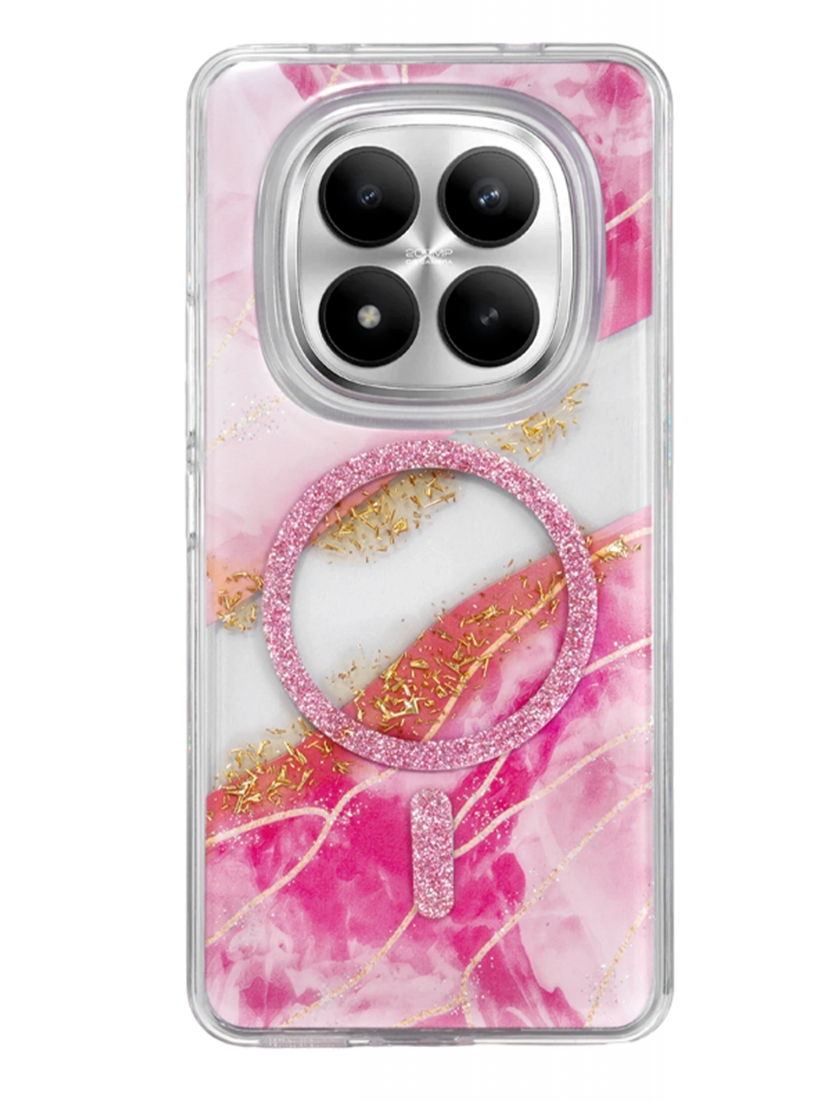 Onegif Xiaomi Redmi Note 15 Pro 5G Lotus Simli Magsafe Kapak - Pembe