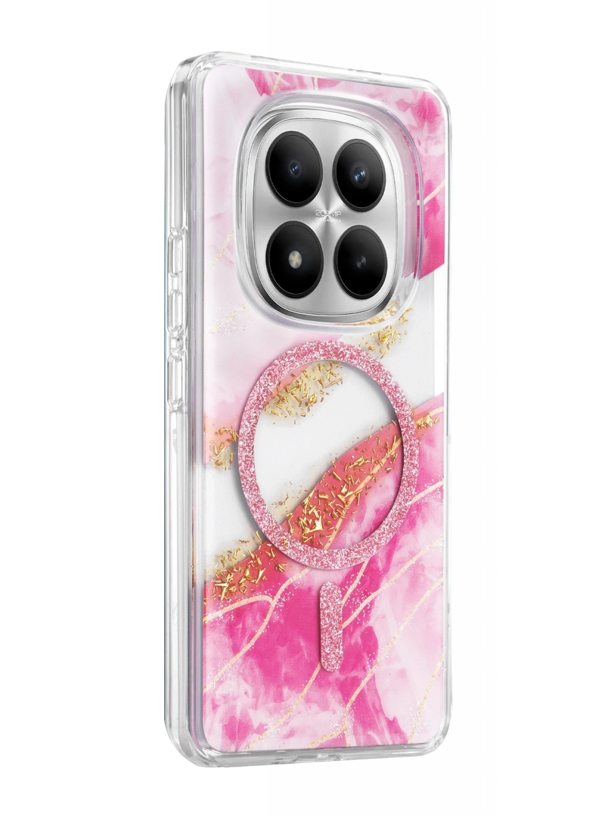 Onegif Xiaomi Redmi Note 15 Pro Plus 5G Lotus Simli Magsafe Kapak - Pembe