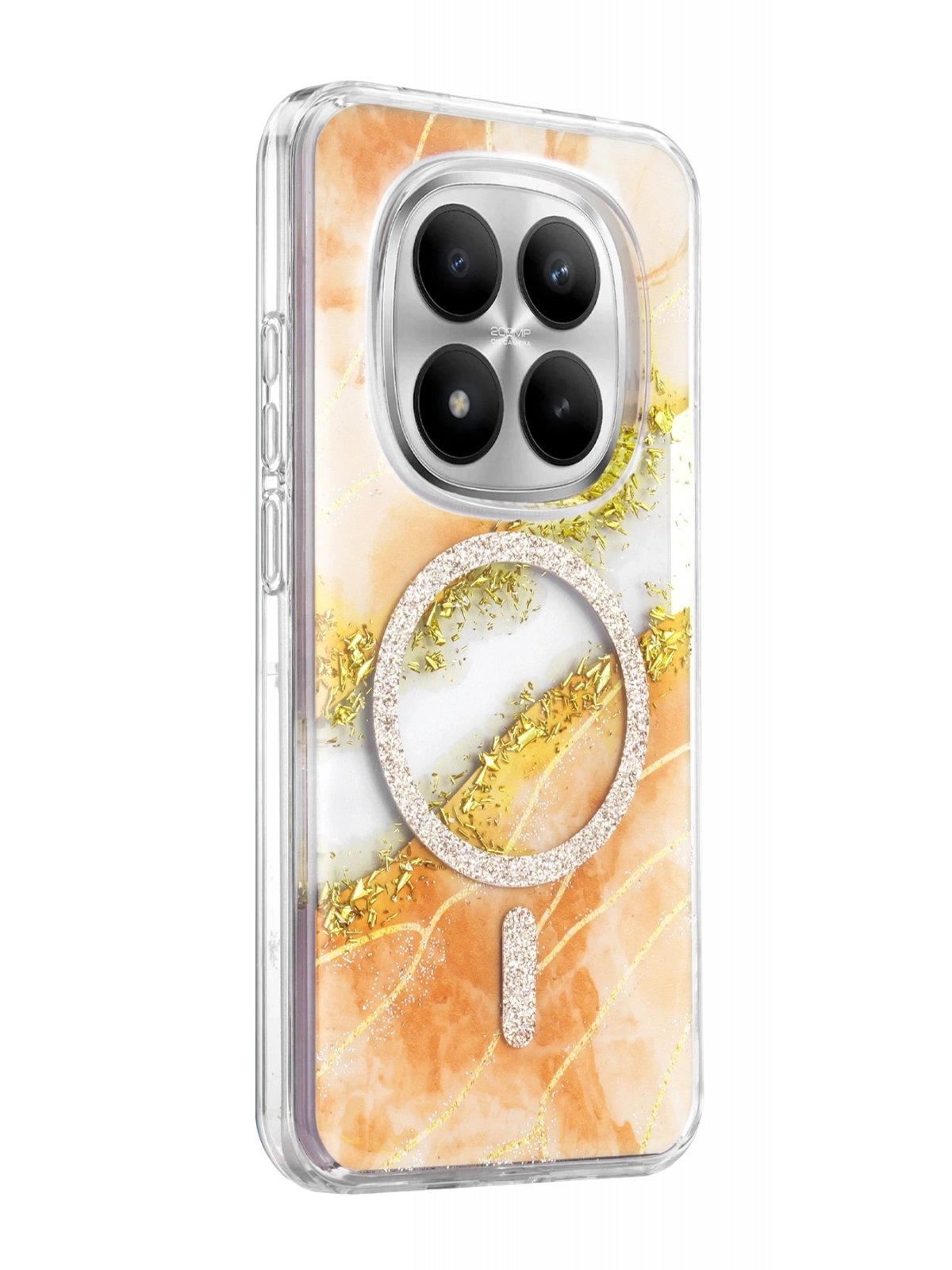 Onegif Xiaomi Redmi Note 15 Pro Plus 5G Lotus Simli Magsafe Kapak - Turuncu