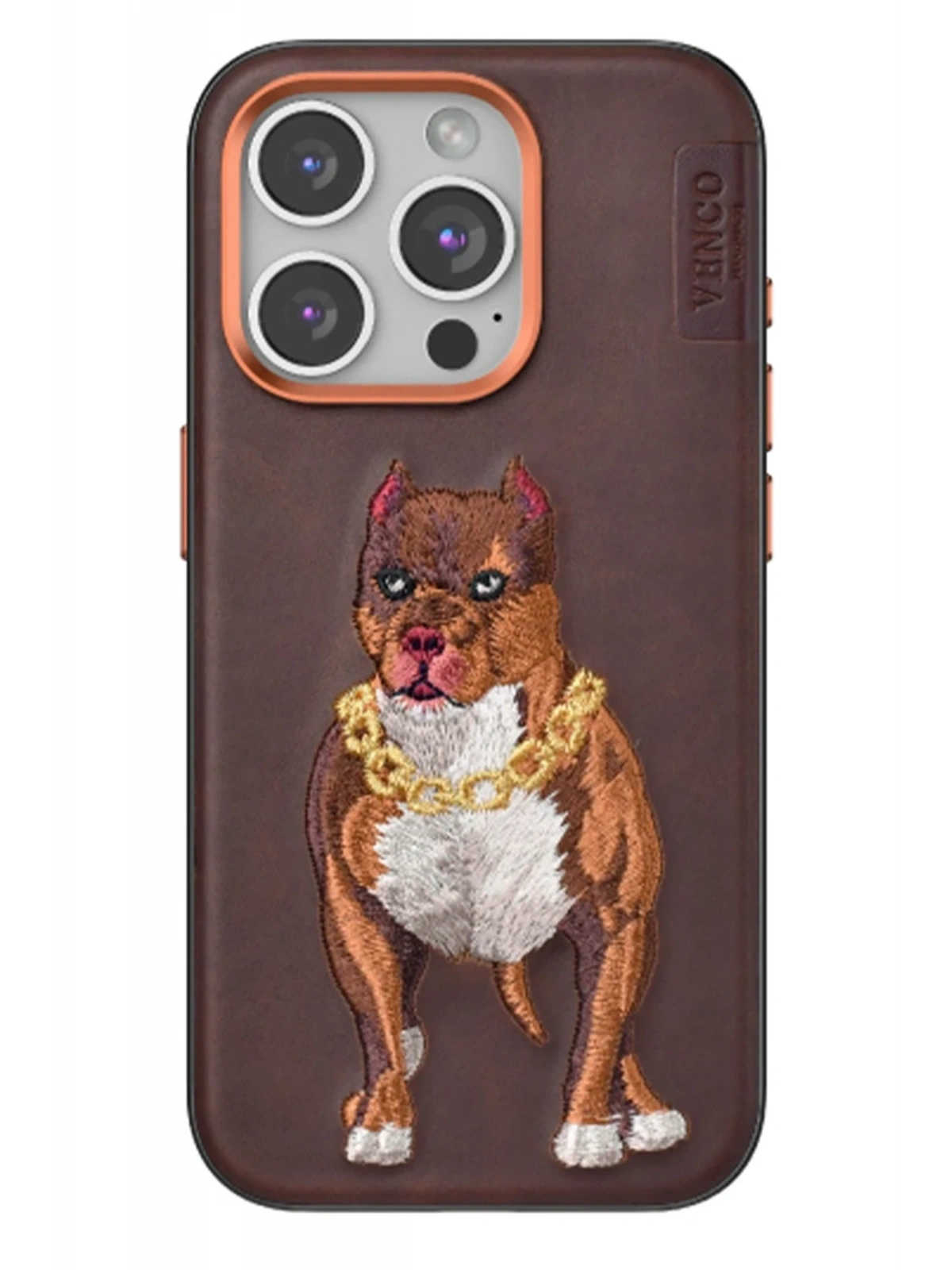 Venco Apple iPhone 14 Pro Max Perma Desenli Kapak - Kahverengi