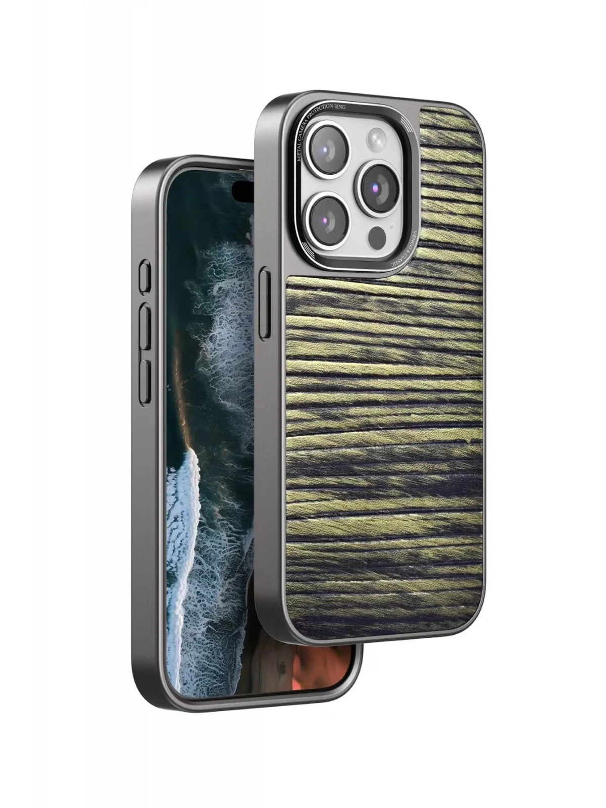 Venco Apple iPhone 15 Pro Max Wave Kapak - Koyu Kahve