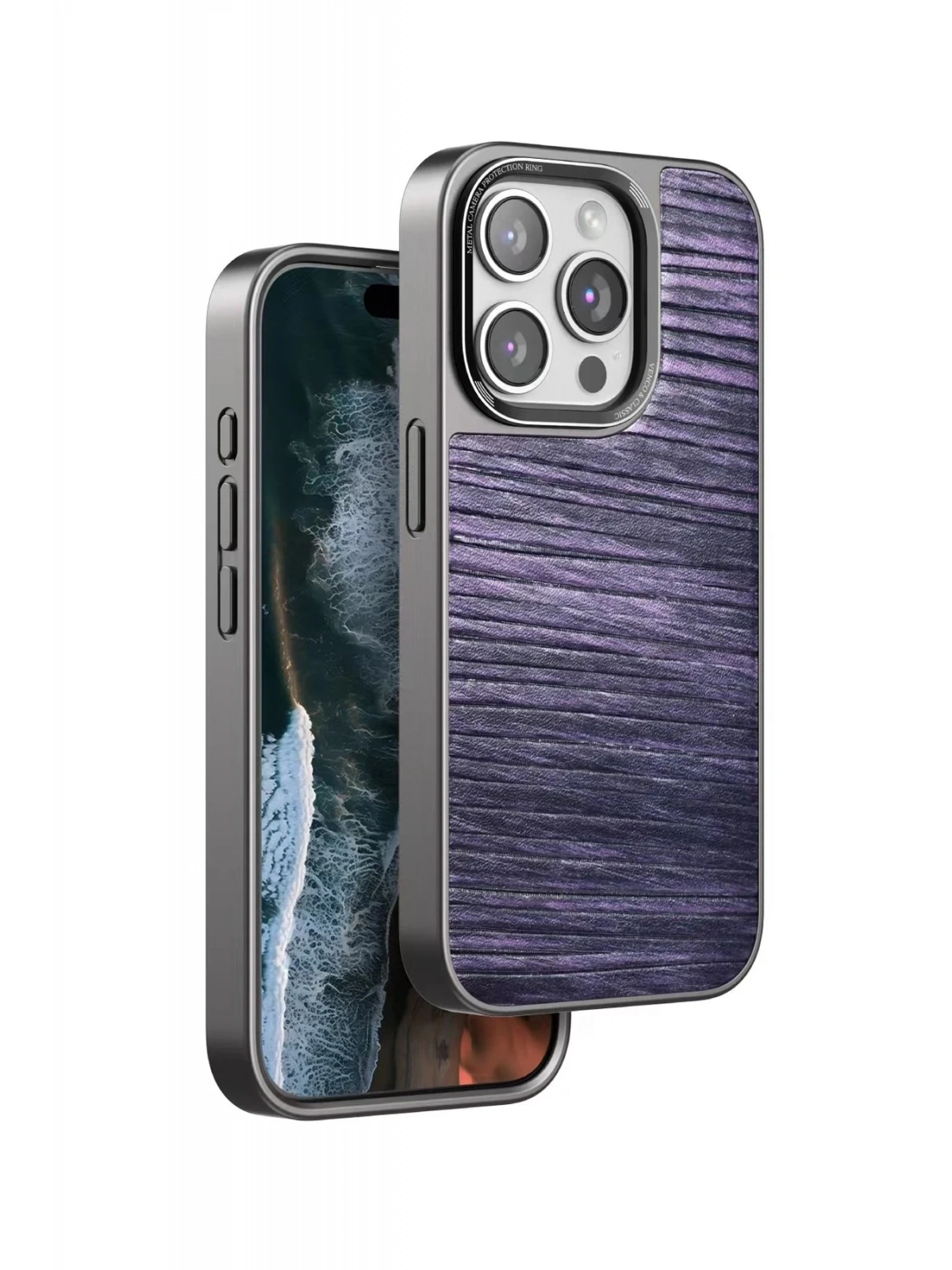 Venco Apple iPhone 15 Pro Wave Kapak - Derin Mor