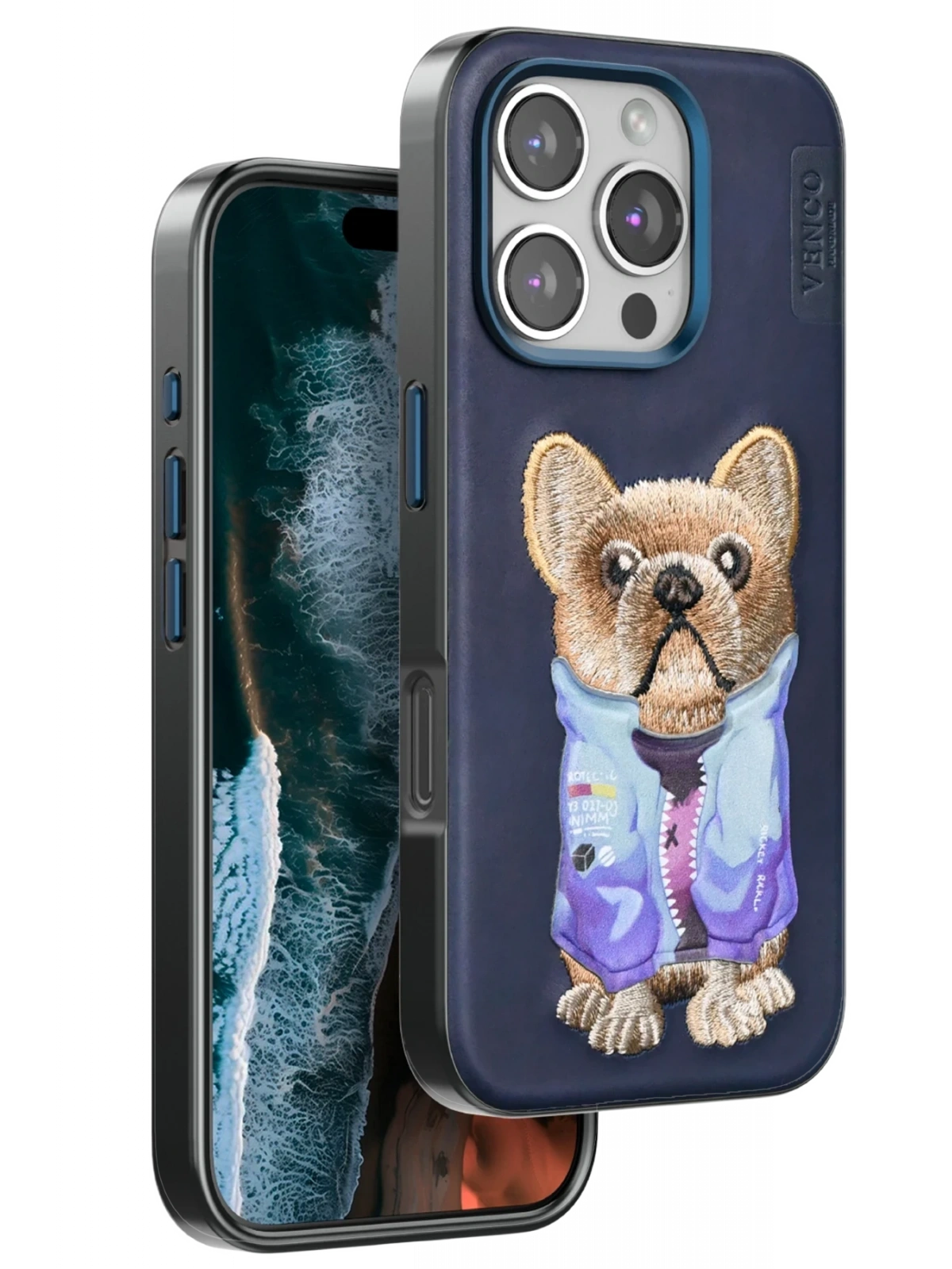Venco Apple iPhone 16 Pro Cute Desenli Kapak - Lacivert
