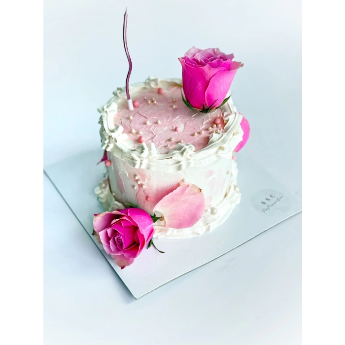 Kişiye Özel Güllü Pasta İstenilen Renk ve Modelde - 4