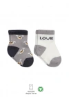 2Li Love Dog Penye Soket Çorap 10118 Gri