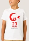 23 Nisan Çocuk Bayramı Baskılı Özel T-shirt - Beyaz