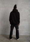 3 İplik Kapşonlu Sweatshirt hoodie - Siyah