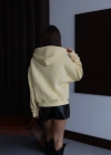 3 iplik şardonlu kapşonlu hoodie frm sarı p510437