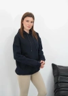 3 iplik şardonlu kapşonlu swetshirt lacivert md63