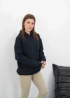 3 iplik şardonlu kapşonlu swetshirt lacivert md63