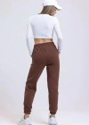 3 iplik şardonlu paça lastikli eşofman kahve is001