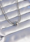 316L Çelik Çift Zincirli Gümüş Renk Topçuk İtalyan Model Kolye