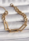 316L Çelik Gold Renk 2Li Zincir Model Kadın Bileklik