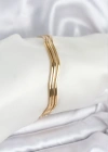316L Çelik Gold Renk 65 mm Ajda Zikzak Model 3lü Kadın Bileklik