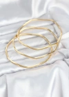 316L Çelik Gold Renk 65 mm Ajda Zikzak Model 3lü Kadın Bileklik