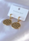 316L Çelik Gold Renk Lotus Model Kadın Küpe