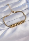 316L Çelik Gold Renk Oval Figürlü Bileklik