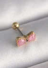 316L Çelik Gold Renk Pembe Fiyonk Model Tragus Piercing