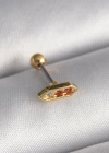 316L Çelik Gold Renk Turuncu Zirkon Taşlı Tragus Piercing