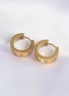 316L Çelik Gold Renk Zirkon Taşlı Minimal Model Halka Küpe