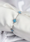 316L Çelik Gümüş Renk Buz Mavisi Baby Boy Yonca Kadın Bileklik