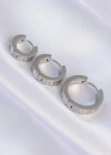 316L Çelik Gümüş Renk Model 3lü Halka Küpe