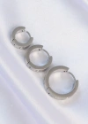 316L Çelik Gümüş Renk Model 3lü Halka Küpe
