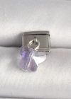 316L Çelik Gümüş Renk Mor Zirkon Taşlı Nomination Charm