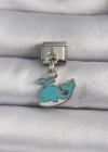 316L Çelik Gümüş Renk Sallantı Mavi Balina Model Nomination Charm