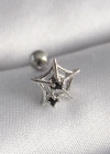 316L Çelik Gümüş Renk Siyah Zirkon Taş Detay Örümcek Ağ Model Tragus Piercing