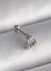 316L Çelik Gümüş Renk Üçgen Zirkon Taşlı Tragus Piercing
