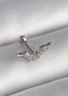316L Çelik Gümüş Renk Zirkon Taş Detay Kanat Model Tragus Piercing