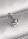 316L Çelik Gümüş Renk Zirkon Taşlı Çiçek Model Tragus Piercing