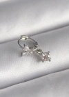 316L Çelik Gümüş Renk Zirkon Taşlı Kelebek Model Sallantı Detay Tragus Piercing