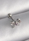 316L Çelik Gümüş Renk Zirkon Taşlı Kurdele Tragus Piercing