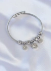 316L Çelik Gümüş Renk Zirkon Taşlı Model Charm Bileklik