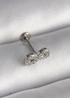 316L Çelik Gümüş Renk Zirkon Taşlı Sonsuzluk Model Tragus Piercing
